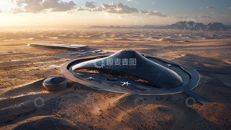 高清大图下载【趣麦麦图】沙漠中的未来建筑