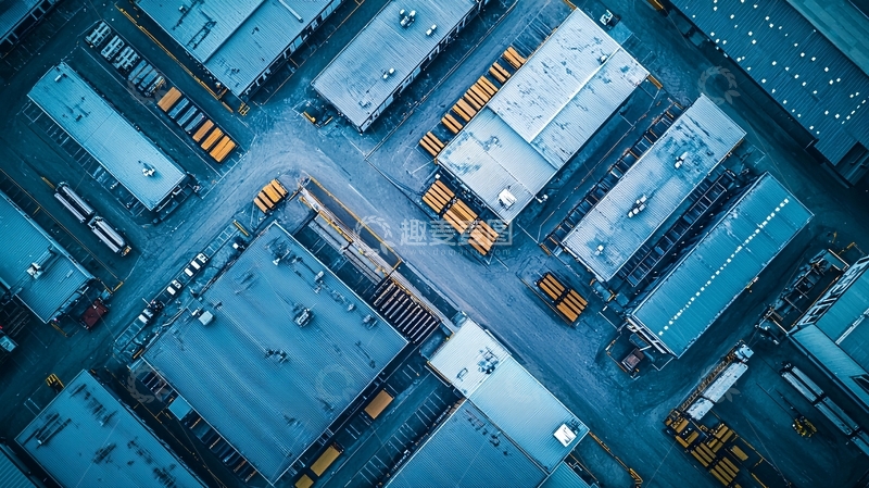 高清大图下载【趣麦麦图】工厂仓库鸟瞰