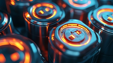 金属质感电池特写