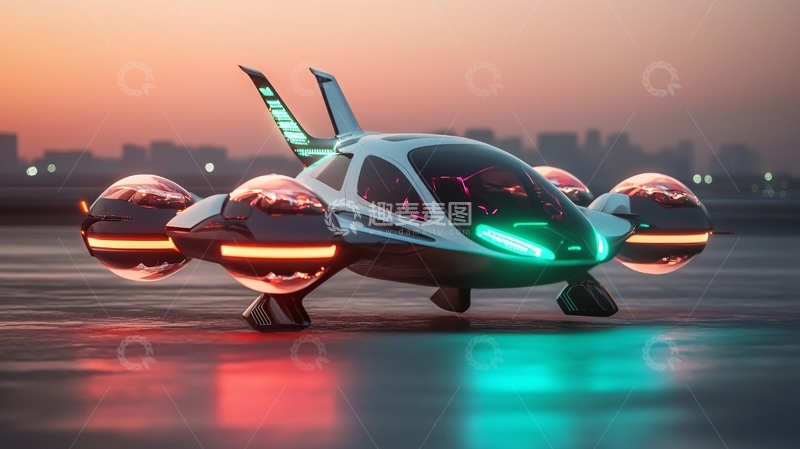 高清大图下载【趣麦麦图】未来飞行汽车