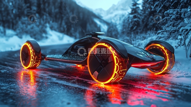 高清大图下载【趣麦麦图】雪地赛车