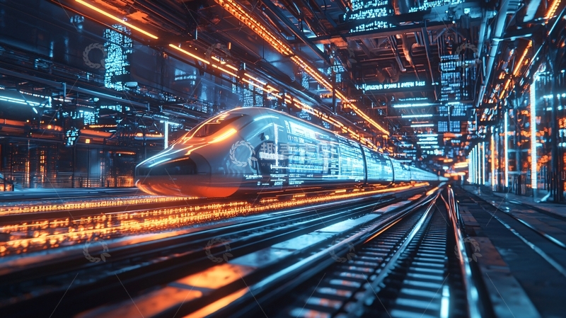 高清大图下载【趣麦麦图】未来科技高铁