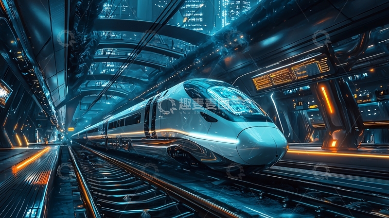 高清大图下载【趣麦麦图】未来科技感高铁