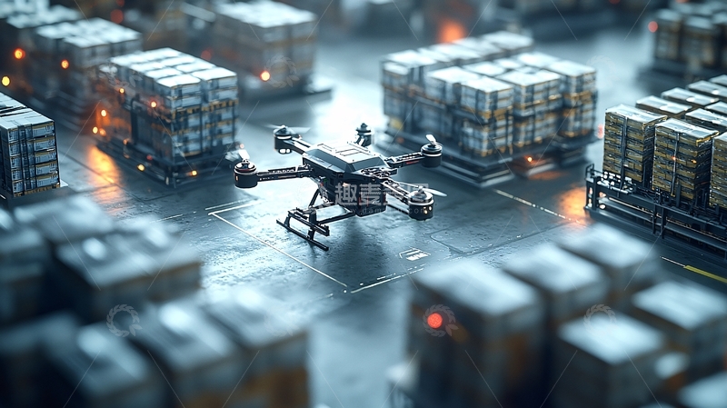 高清大图下载【趣麦麦图】无人机在仓库中飞行
