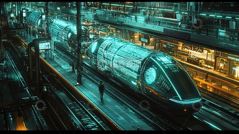 高清大图下载【趣麦麦图】未来科技列车