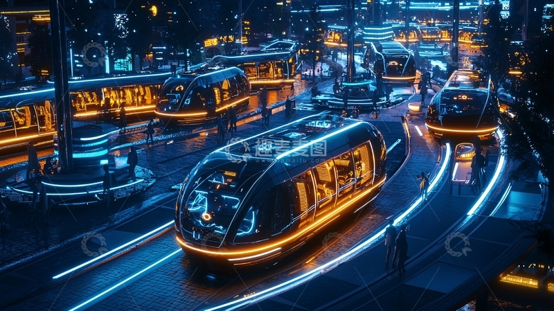 高清大图下载【趣麦麦图】未来科技感交通工具