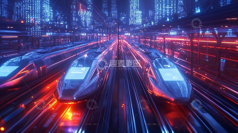高清大图下载【趣麦麦图】未来科技感高铁列车