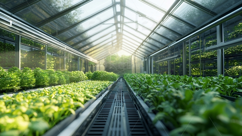 阳光充足的现代化温室