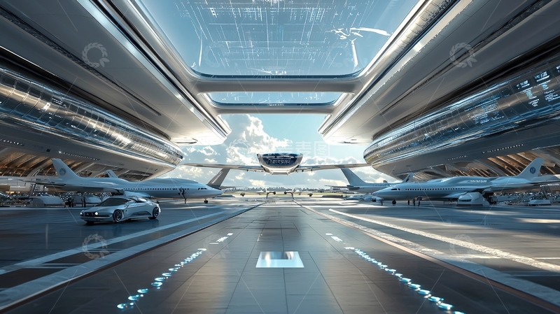 高清大图下载【趣麦麦图】未来科技感机场航站楼