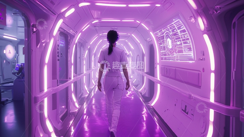 高清大图下载【趣麦麦图】-紫色走廊