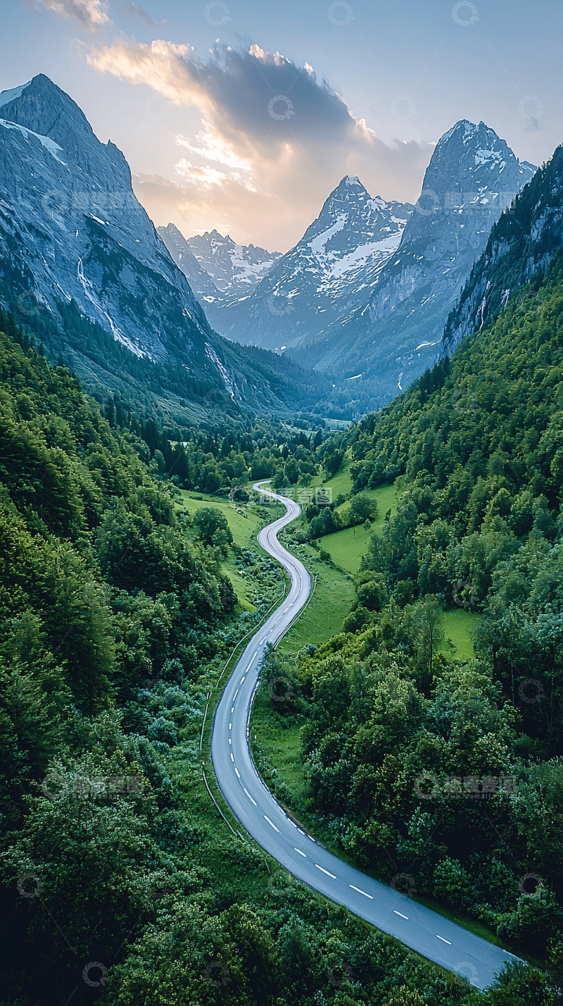 高清大图下载【趣麦麦图】蜿蜒山路风景
