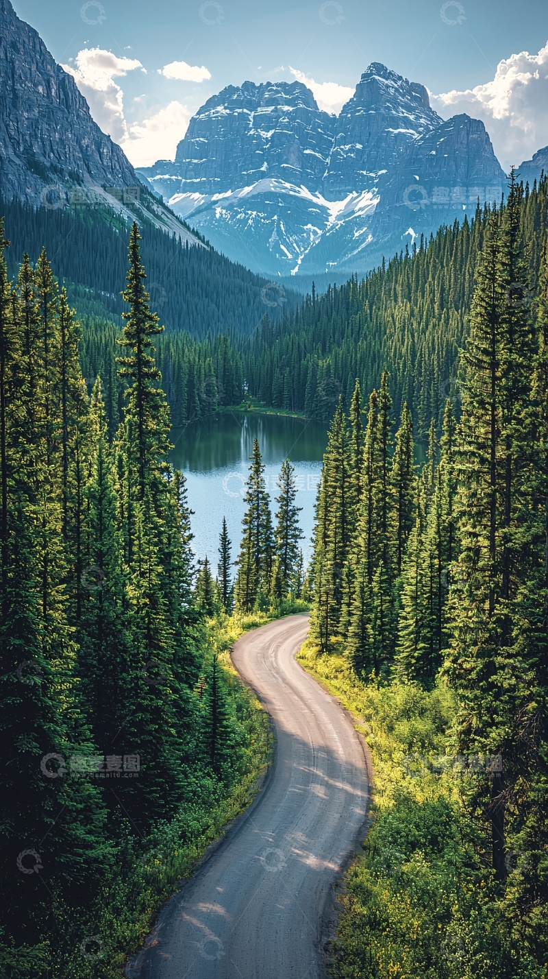 高清大图下载【趣麦麦图】山间公路风景如画