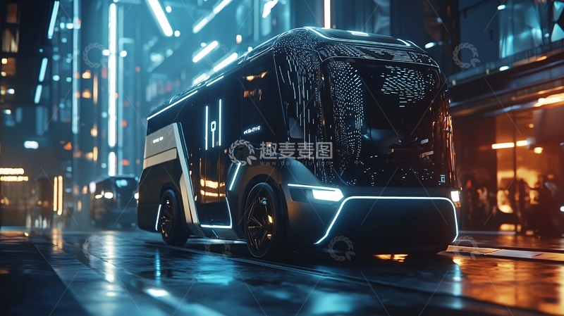 高清大图下载【趣麦麦图】未来科技感公交车
