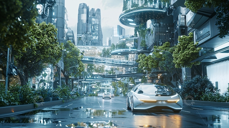 高清大图下载【趣麦麦图】未来都市雨景