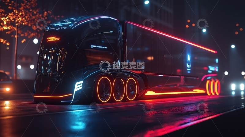 高清大图下载【趣麦麦图】未来科技卡车