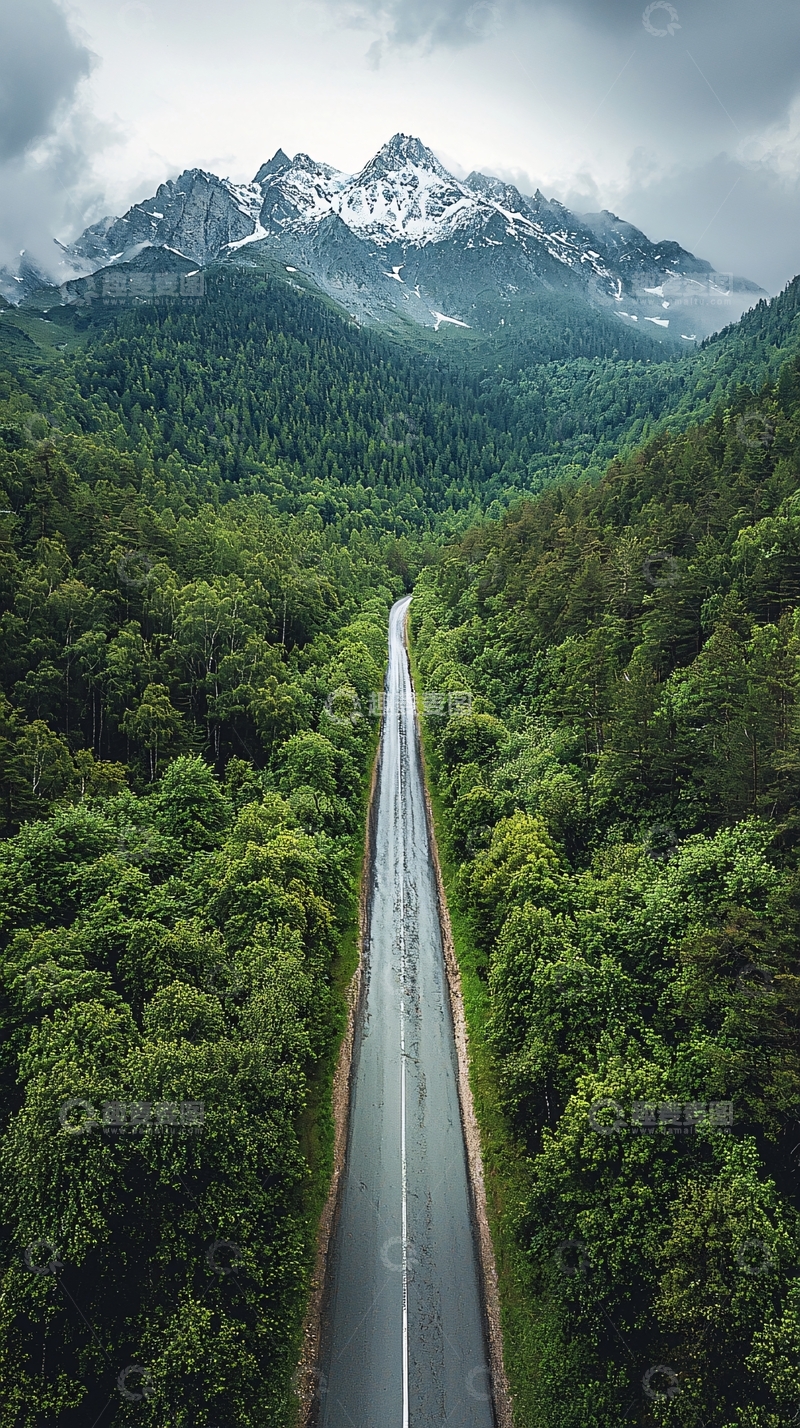 高清大图下载【趣麦麦图】通向雪山的路