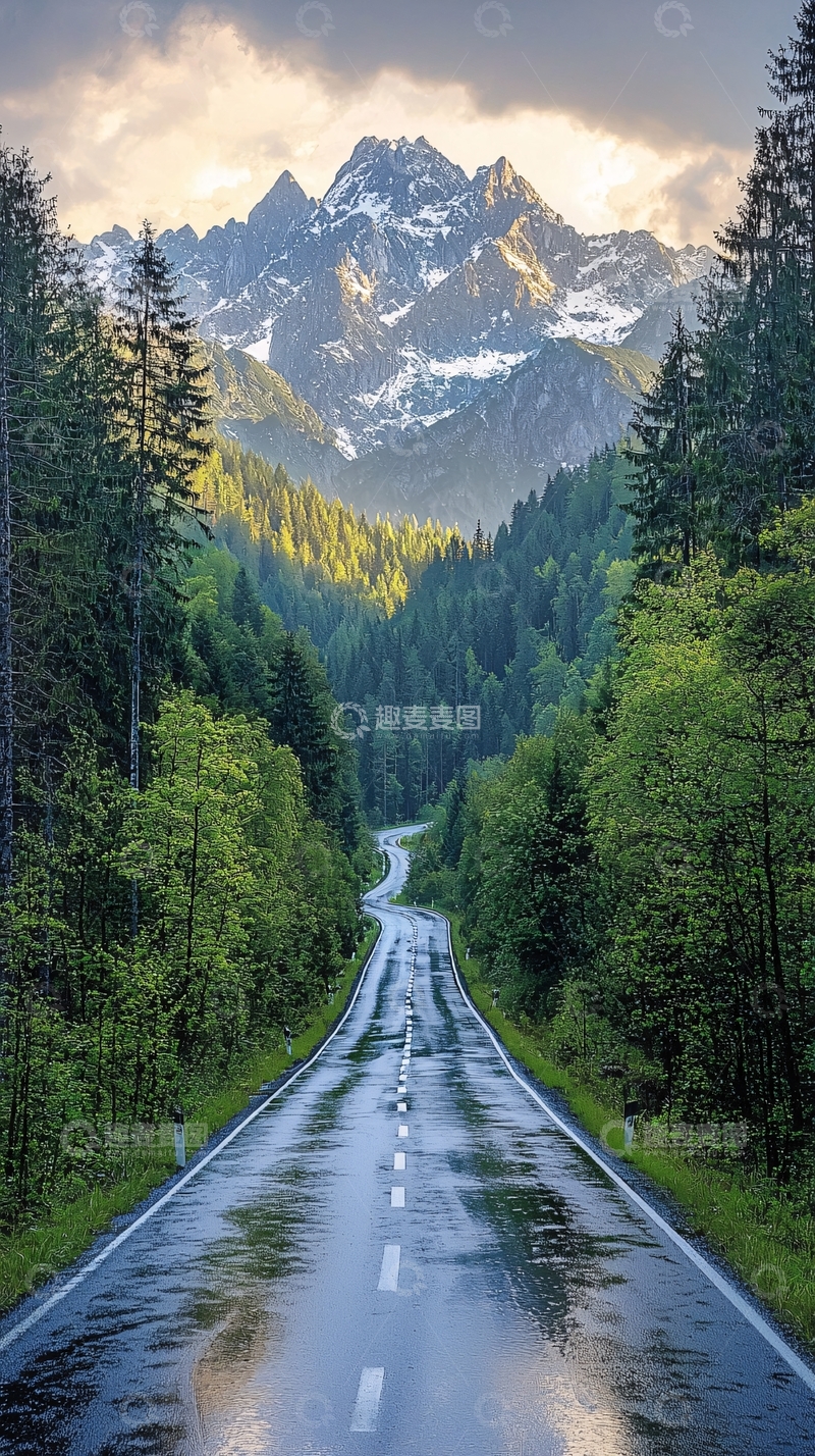 高清大图下载【趣麦麦图】山间公路风景图