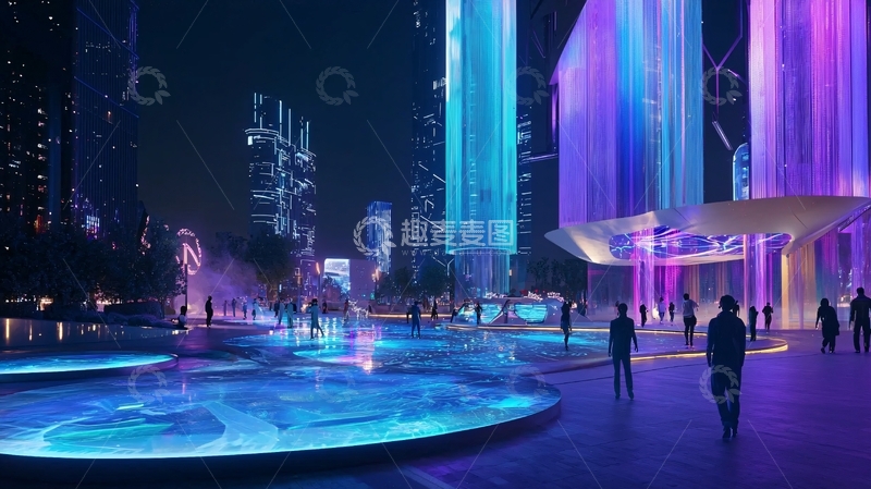 高清大图下载【趣麦麦图】未来都市夜景129