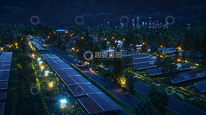 高清大图下载【趣麦麦图】夜景城市规划