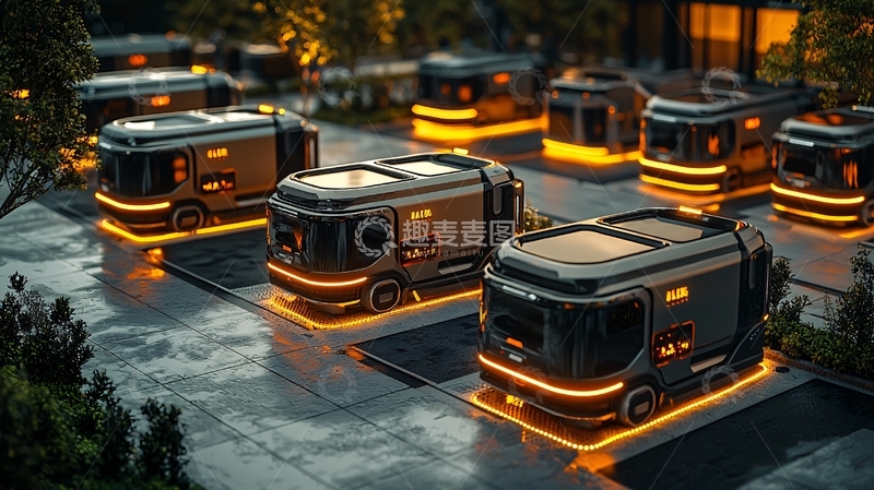 高清大图下载【趣麦麦图】未来自动驾驶车队