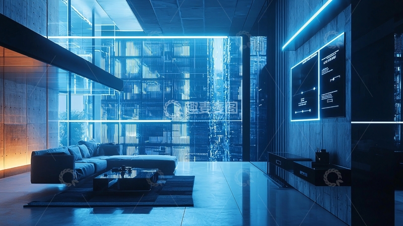 高清大图下载【趣麦麦图】炫酷科技感未来客厅