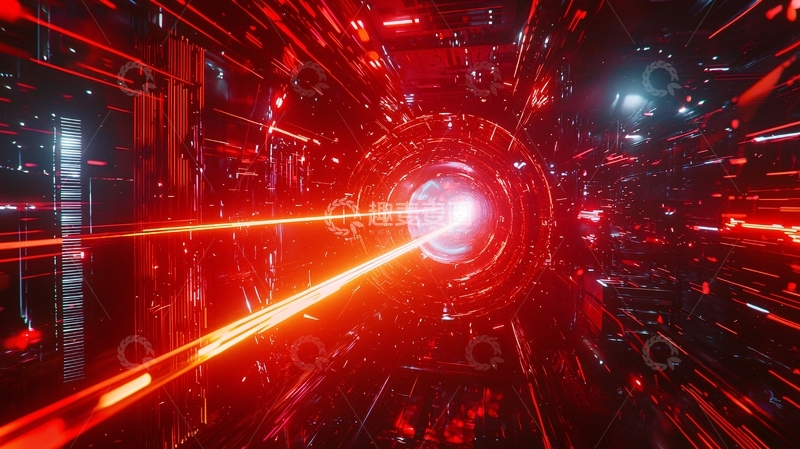 高清大图下载【趣麦麦图】红色科技隧道