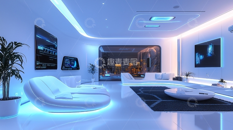高清大图下载【趣麦麦图】未来科技感客厅