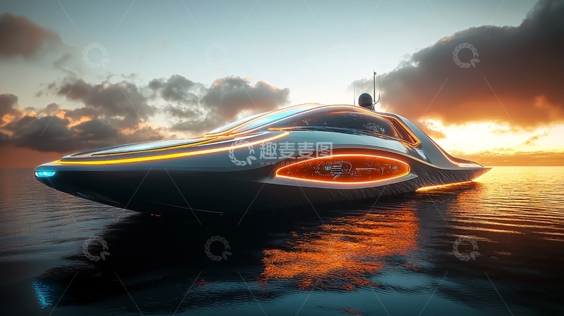 高清大图下载【趣麦麦图】未来感超跑游艇