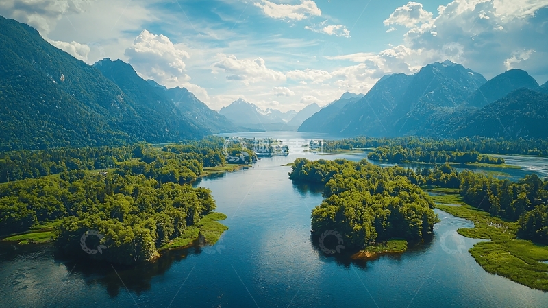 高清大图下载【趣麦麦图】宁静的湖面山景