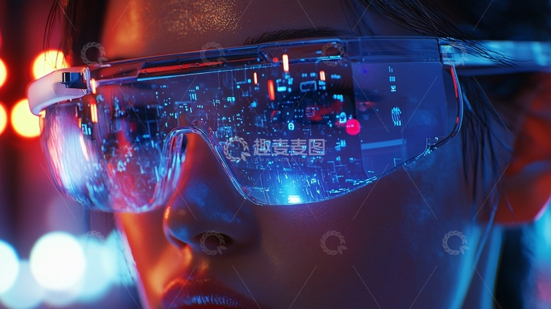 高清大图下载【趣麦麦图】未来科技眼镜