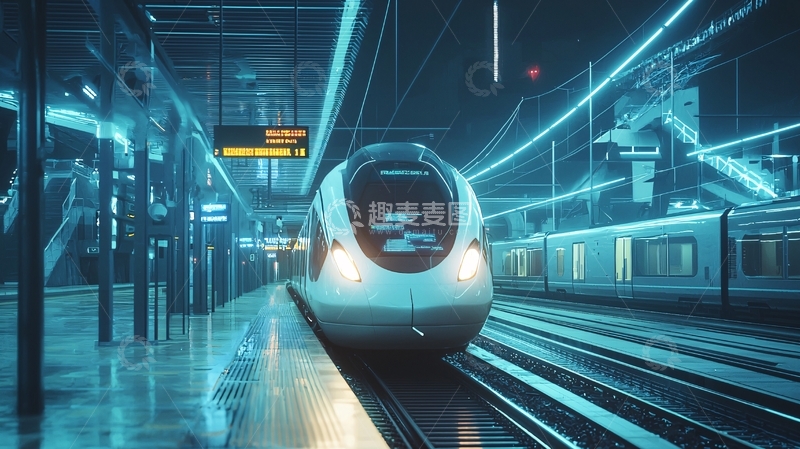 高清大图下载【趣麦麦图】未来地铁站台列车
