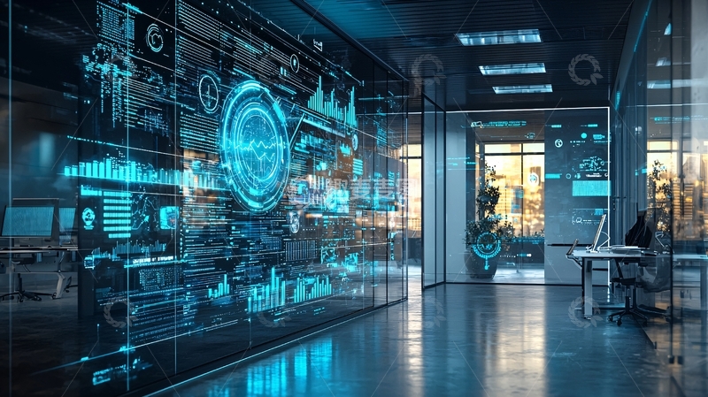 高清大图下载【趣麦麦图】科技感十足的未来办公室