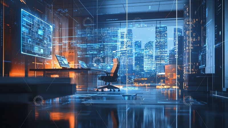 高清大图下载【趣麦麦图】科技感办公室