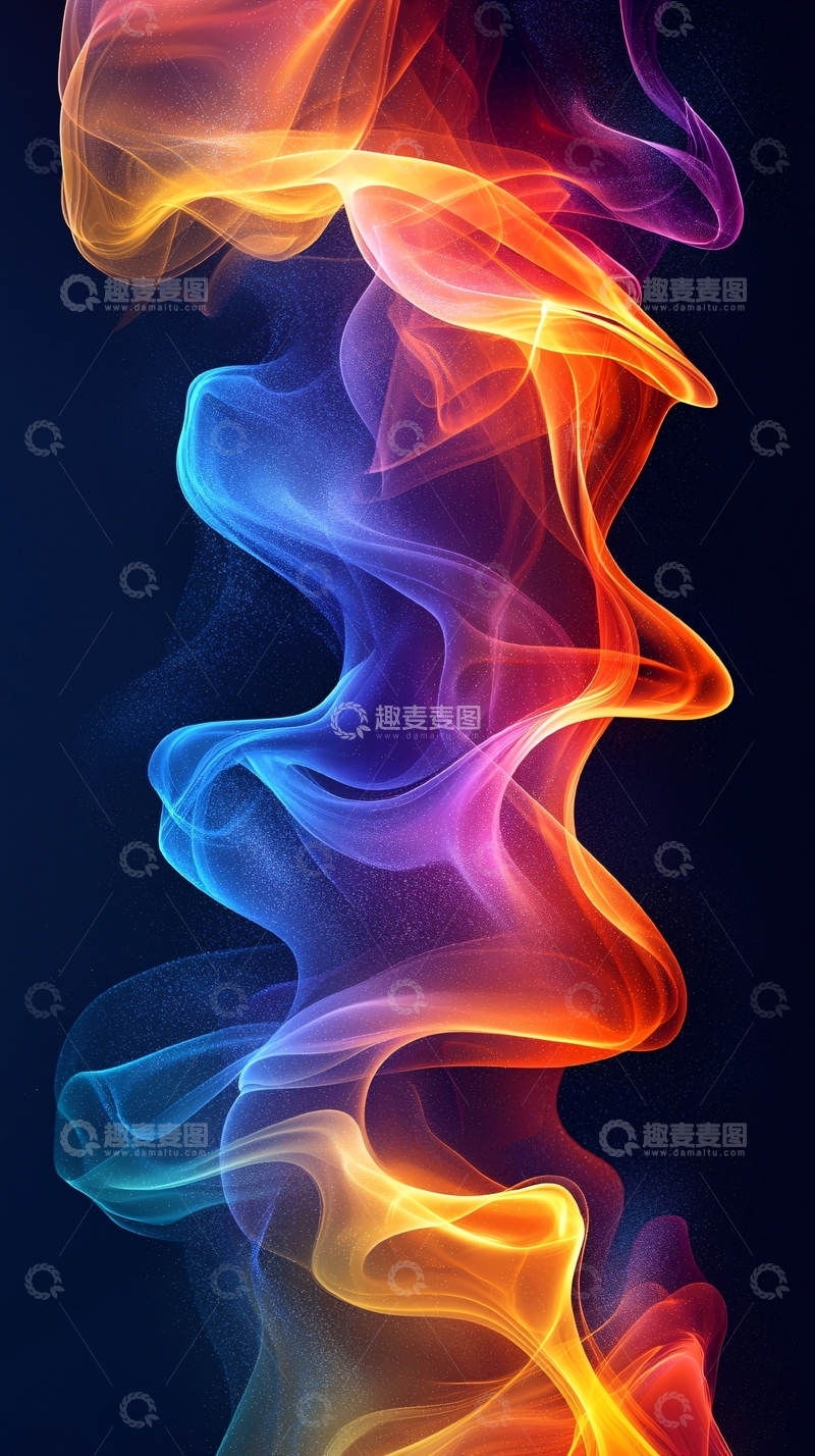 高清大图下载【趣麦麦图】彩色烟雾螺旋上升