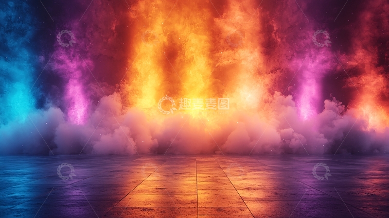 高清大图下载【趣麦麦图】彩色烟雾背景