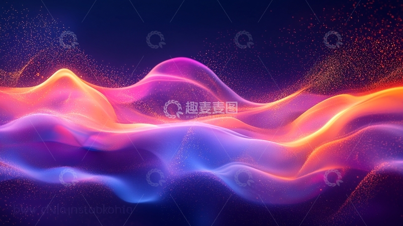 高清大图下载【趣麦麦图】抽象色彩光波