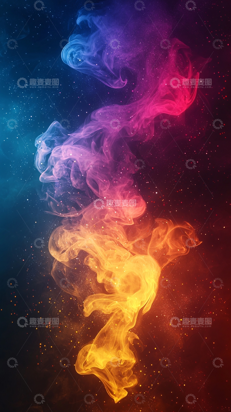 高清大图下载【趣麦麦图】彩色烟雾背景图