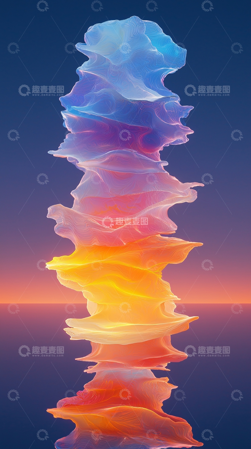 高清大图下载【趣麦麦图】抽象云雾渐变唯美