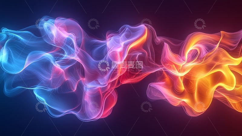 高清大图下载【趣麦麦图】火焰与冰的抽象流动