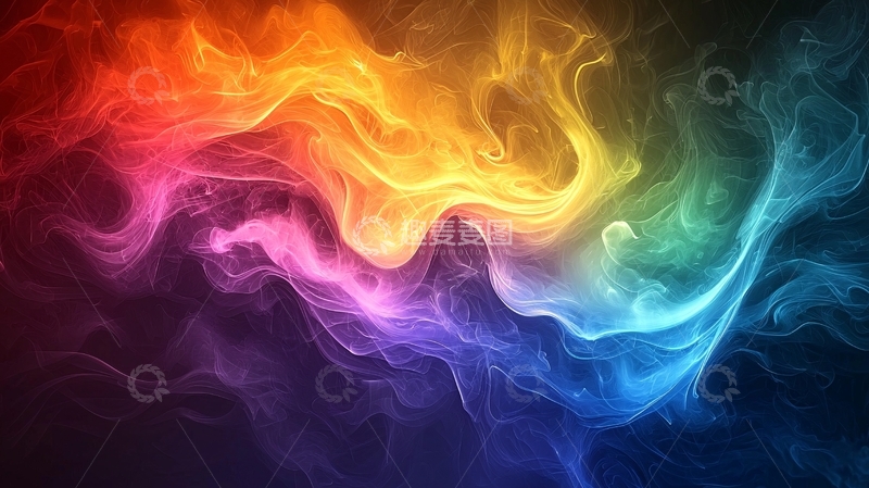 高清大图下载【趣麦麦图】多彩烟雾状背景