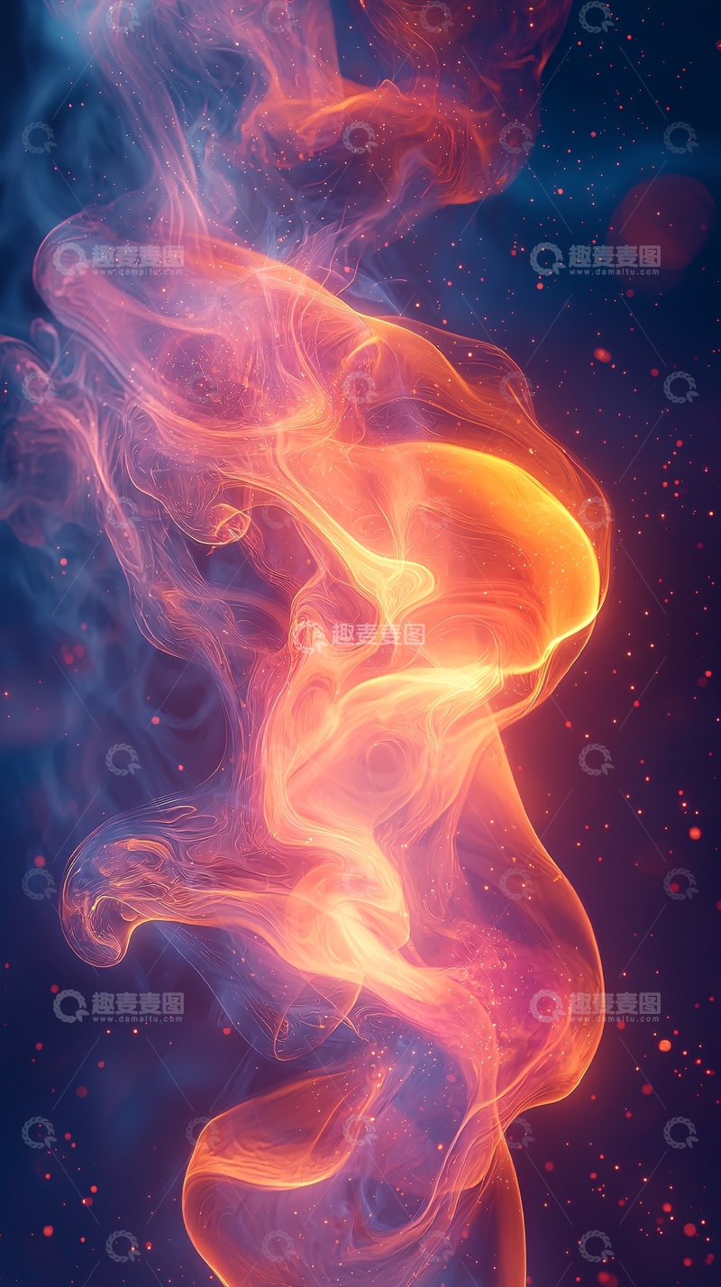 高清大图下载【趣麦麦图】火焰般的彩色烟雾