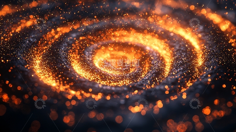 高清大图下载【趣麦麦图】火焰粒子形成的螺旋星系