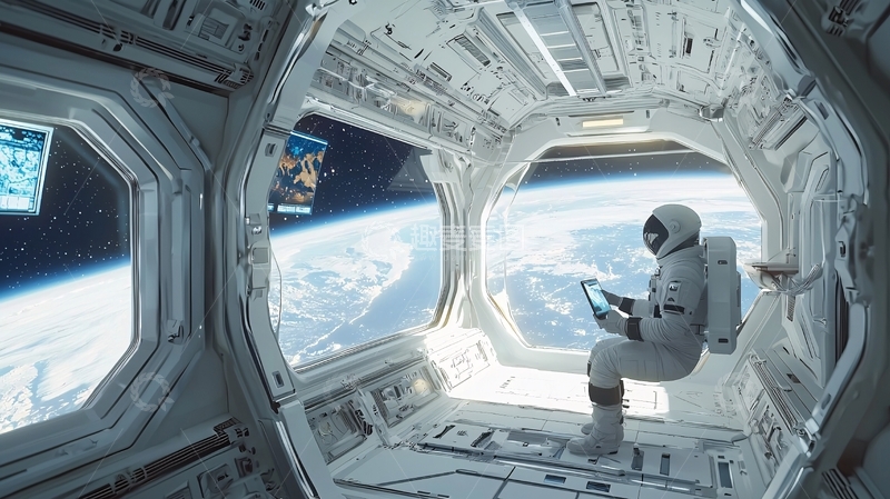 高清大图下载【趣麦麦图】太空舱内宇航员