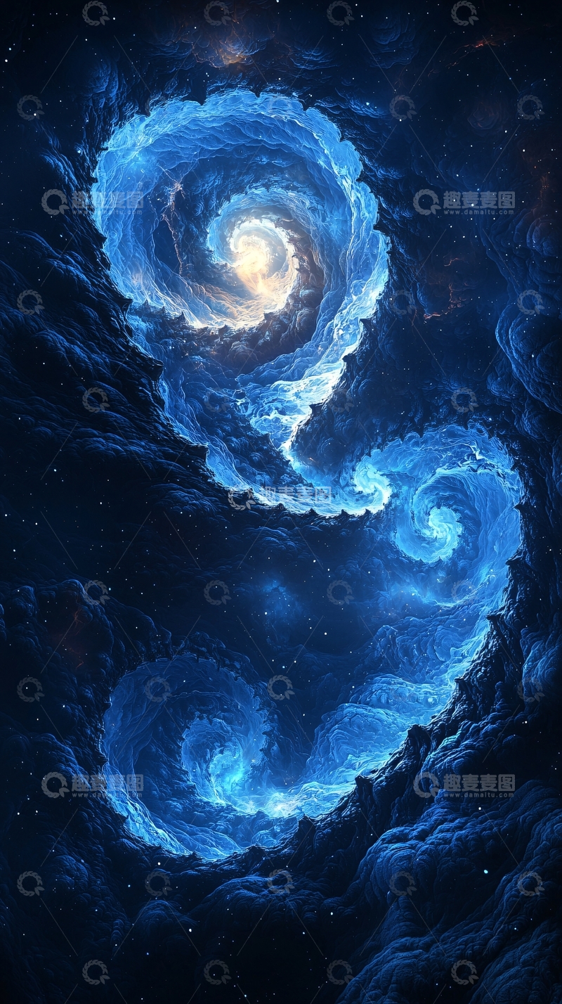 高清大图下载【趣麦麦图】蓝色漩涡星云