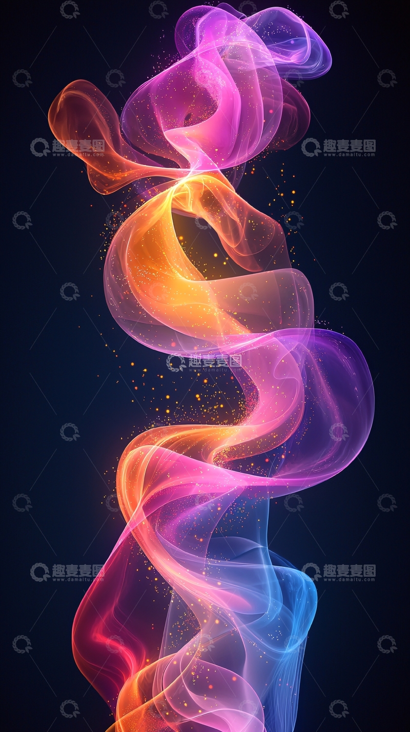 高清大图下载【趣麦麦图】彩色烟雾螺旋上升