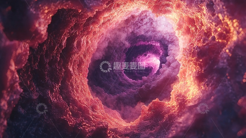 高清大图下载【趣麦麦图】紫色火焰云涡中心的球体