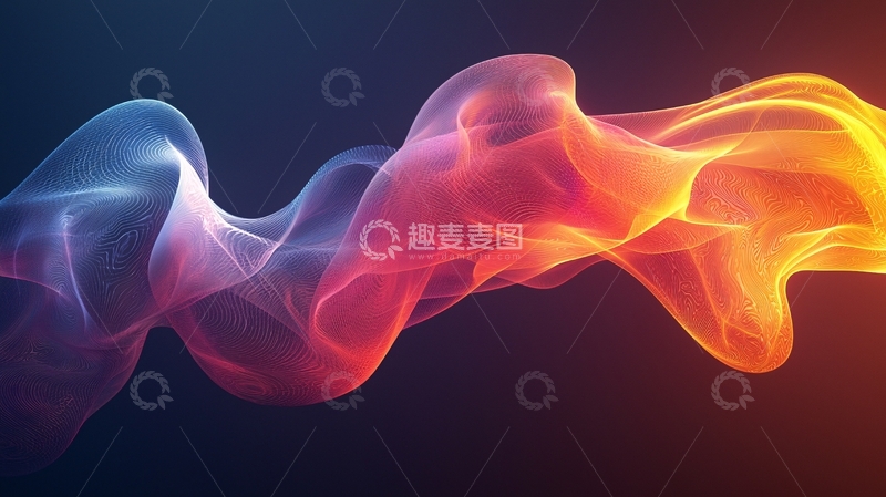 高清大图下载【趣麦麦图】彩色烟雾状曲线背景