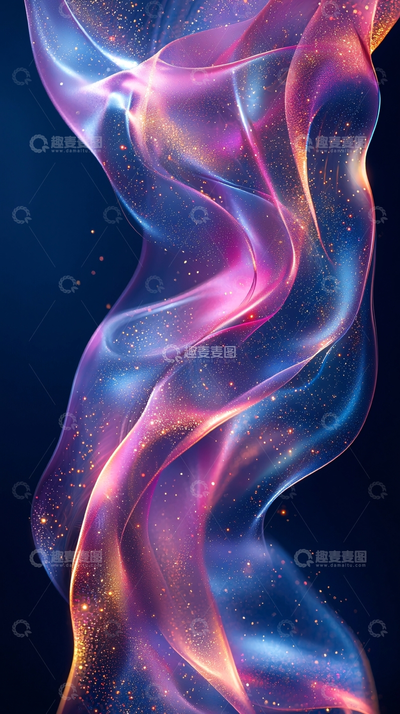 高清大图下载【趣麦麦图】绚丽丝绸飘带