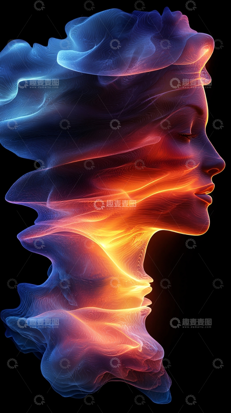 高清大图下载【趣麦麦图】美丽女性侧脸