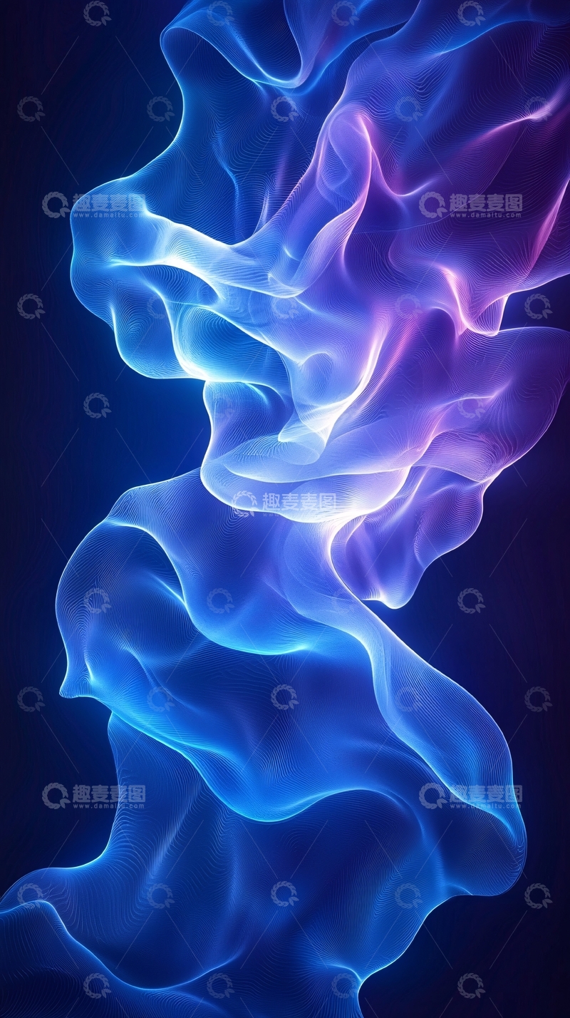 高清大图下载【趣麦麦图】蓝色紫色烟雾状光效
